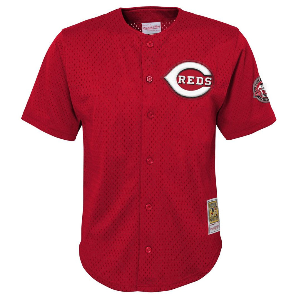 Ken Griffey Jr. Cincinnati Reds Mitchell & Ness Youth Cooperstown Collection Mesh Batting Practice Jersey - Red