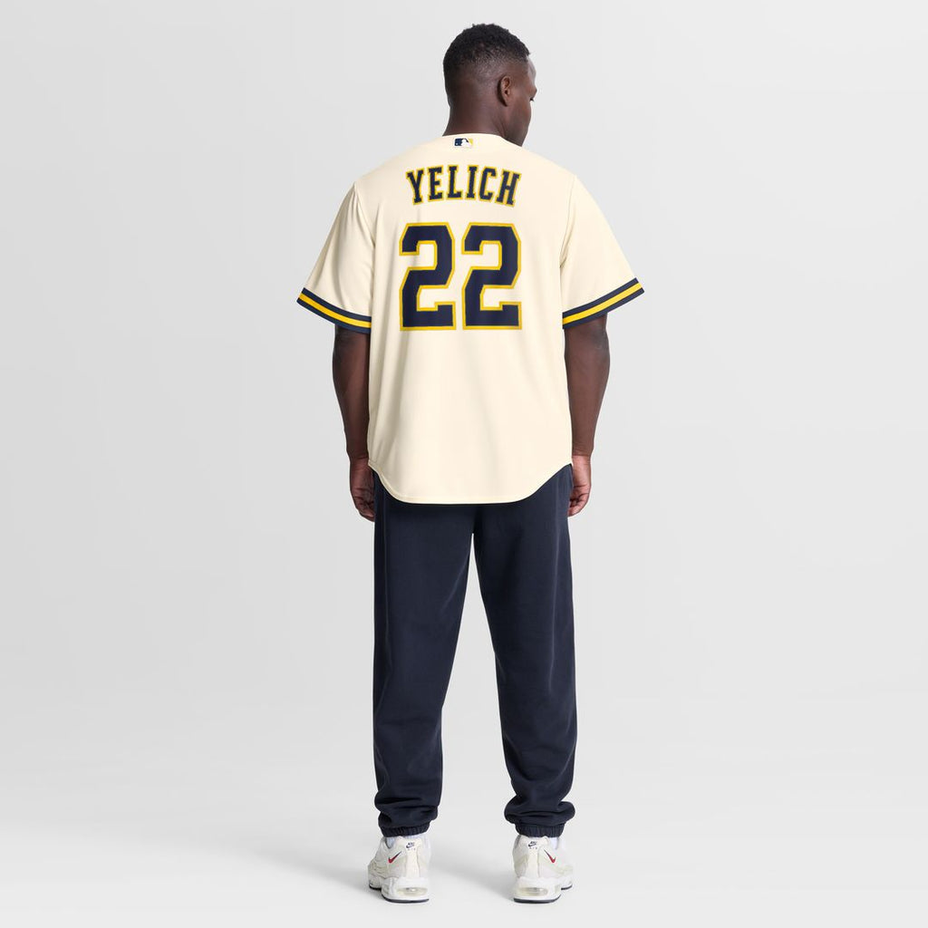 Christian Yelich Milwaukee Brewers Nike Home Replica Jersey - Cream