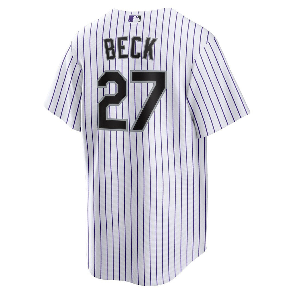 Jordan Beck Colorado Rockies Nike Home Replica Jersey - White