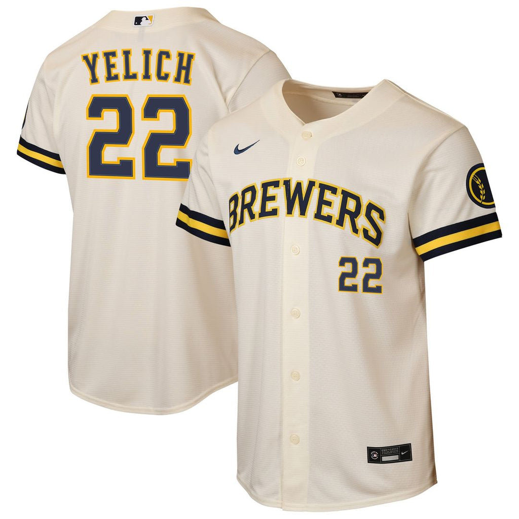 Christian Yelich Milwaukee Brewers Nike Youth Home Stadium Jersey - Cream