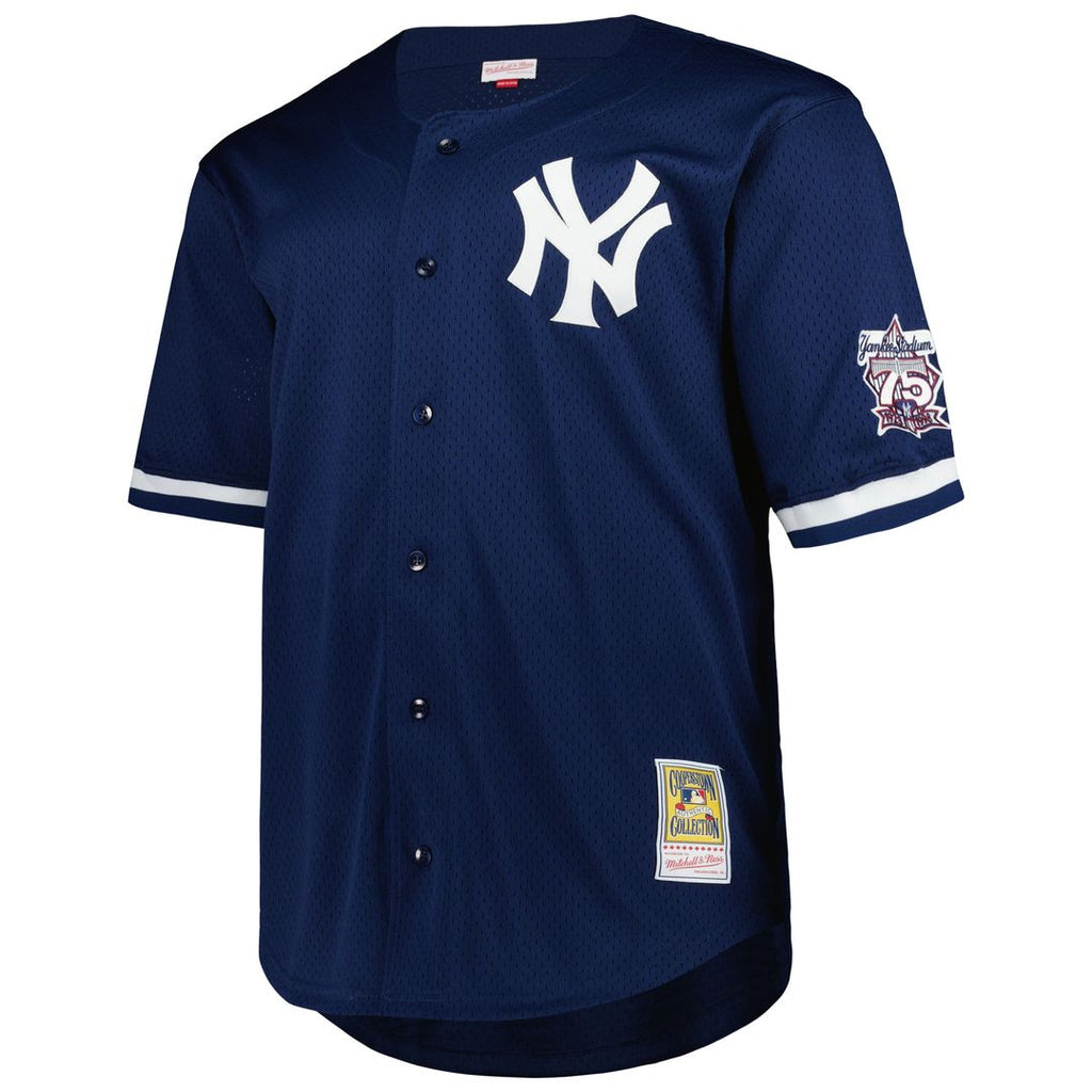Derek Jeter New York Yankees Mitchell & Ness Big & Tall Cooperstown Mesh Batting Practice Jersey - Navy
