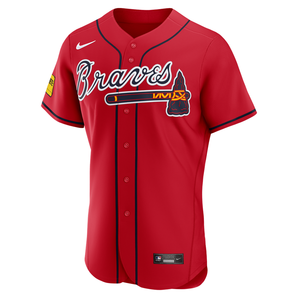 Ronald Acuña Jr. Atlanta Braves Nike Alternate Authentic Sponsor Patch Jersey - Red