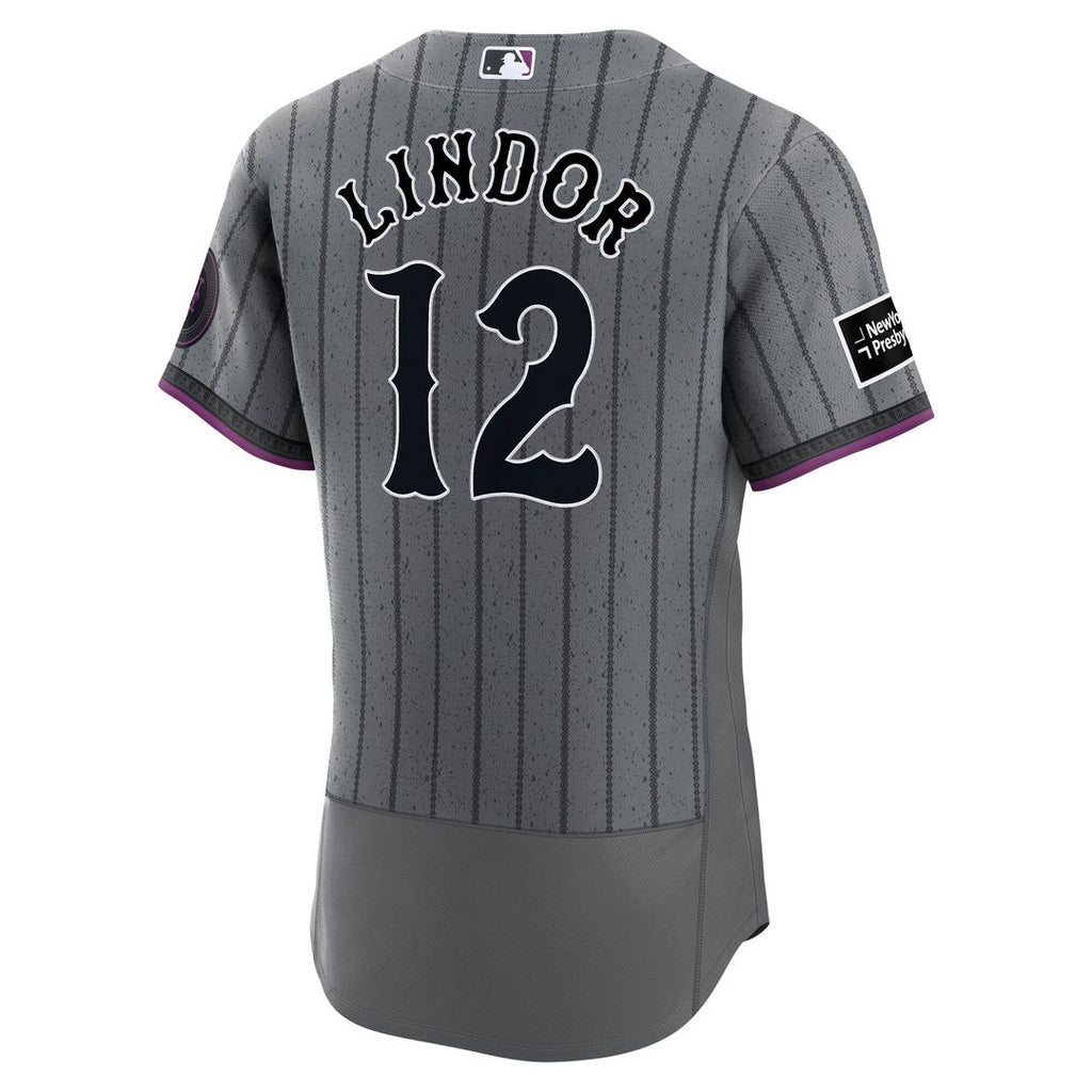 Francisco Lindor New York Mets Nike City Connect Authentic Sponsor Patch Jersey - Gray