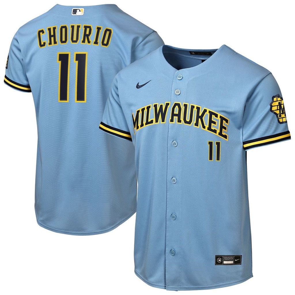 Jackson Chourio Milwaukee Brewers Nike Youth Home Stadium Jersey - Cream