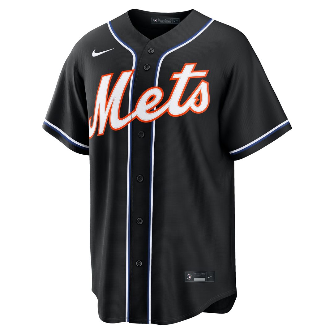 Francisco Lindor New York Mets Nike Fashion Replica Black Out Jersey