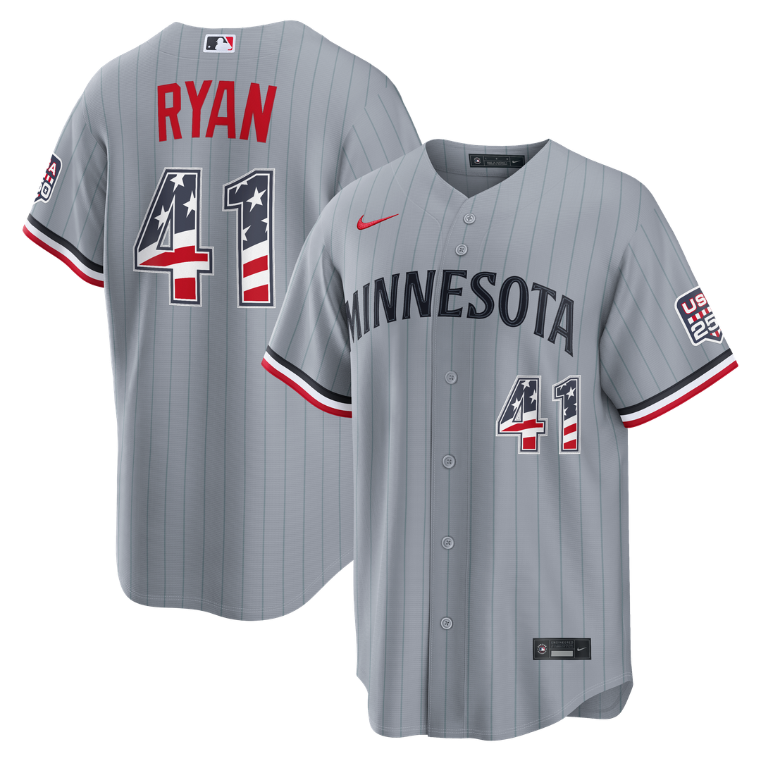 Joe Ryan Minnesota Twins Nike USA 250 Fourth of July Road Stadium Jersey - Gray