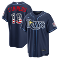 Junior Caminero Tampa Bay Rays Nike USA 250 Fourth of July Road Stadium Jersey - Navy