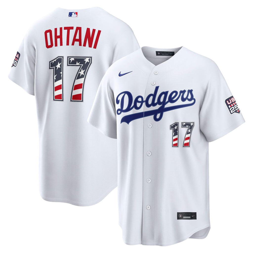 Shohei Ohtani Los Angeles Dodgers Nike USA 250 Fourth of July Home Stadium Jersey - White