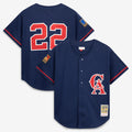 Bo Jackson California Angels Mitchell & Ness Cooperstown Collection Mesh Batting Practice Button-Up Jersey - Navy