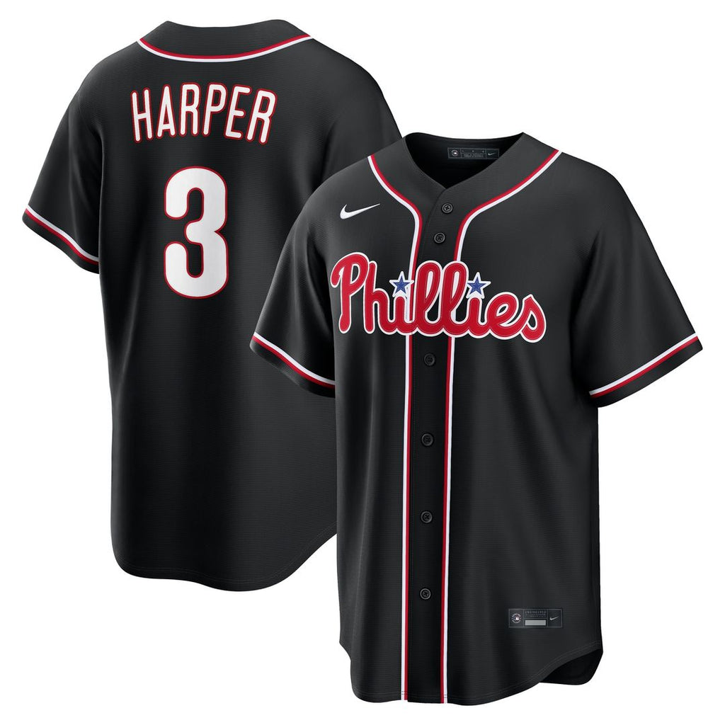 Bryce Harper Philadelphia Phillies Nike Fashion Replica Black Out Jersey