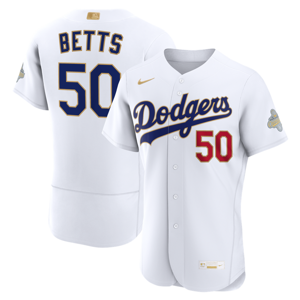 Mookie Betts Los Angeles Dodgers Nike 2026 Gold Collection Authentic Jersey - White