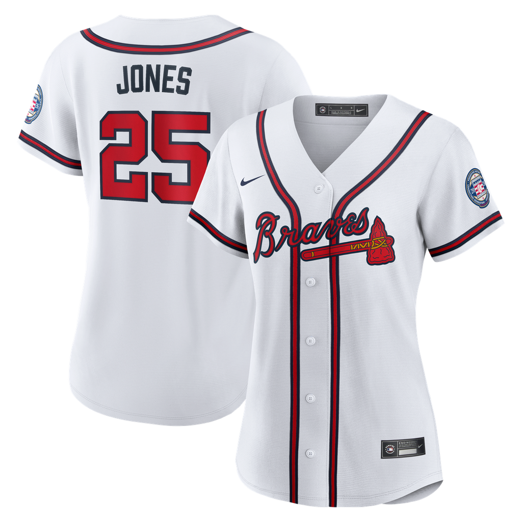 Andruw Jones Atlanta Braves Nike Women's 2026 Baseball Hall of Fame Retired Player Replica Jersey - White