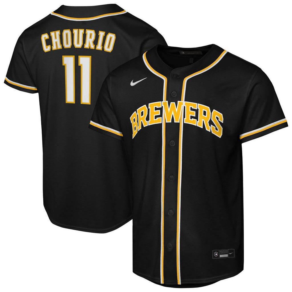 Jackson Chourio Milwaukee Brewers Nike Youth Fashion Replica Player Jersey - Black