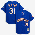 Mike Piazza New York Mets Mitchell & Ness Cooperstown Collection Mesh Batting Practice Button-Up Jersey - Royal