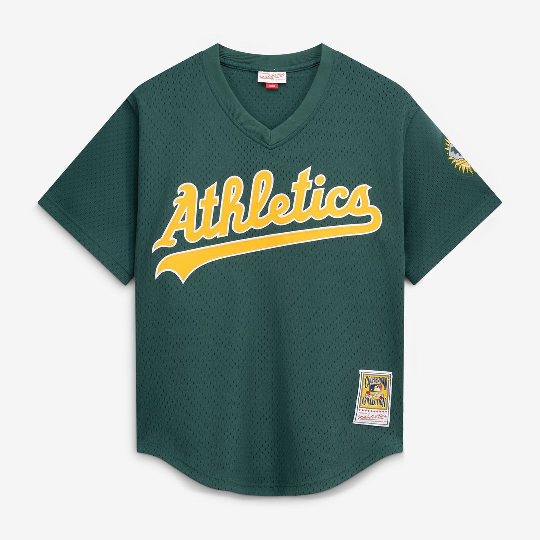 Rickey Henderson Athletics Mitchell & Ness Authentic Batting Practice Jersey - Green