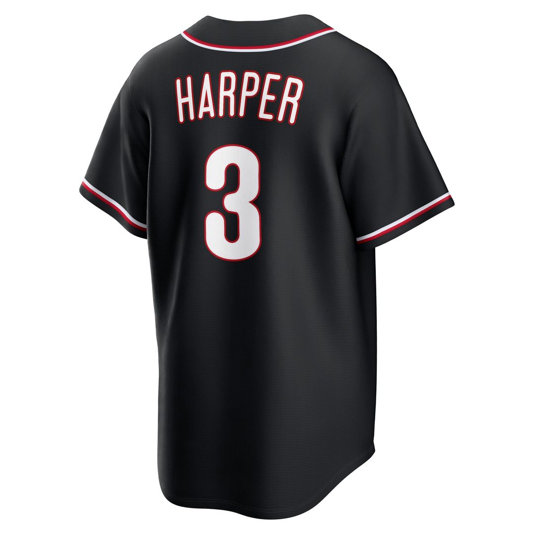 Bryce Harper Philadelphia Phillies Nike Fashion Replica Black Out Jersey