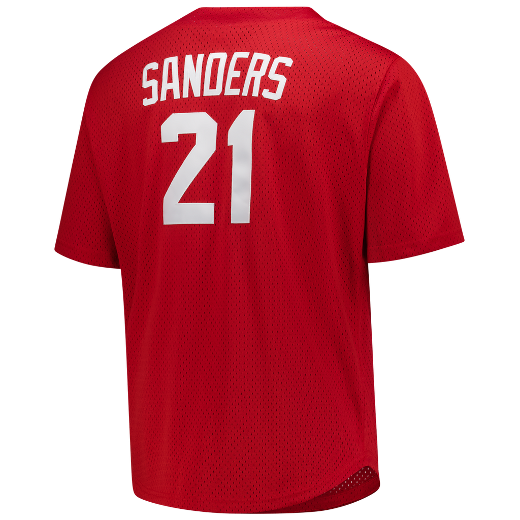 Deion Sanders Cincinnati Reds Mitchell & Ness Big & Tall Cooperstown Mesh Batting Practice Jersey - Red