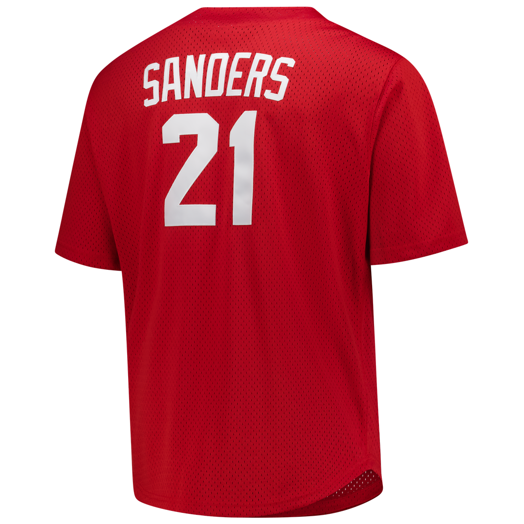 Deion Sanders Cincinnati Reds Mitchell & Ness Big & Tall Cooperstown Mesh Batting Practice Jersey - Red