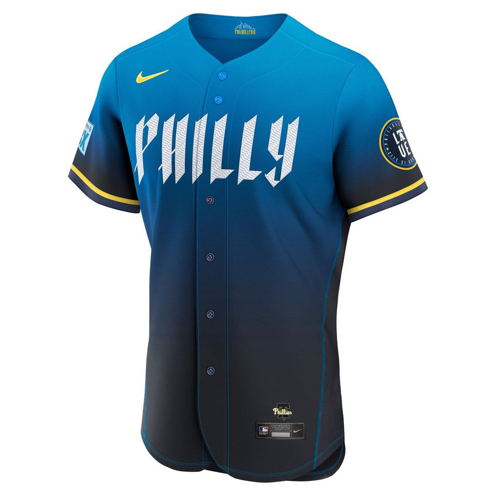Kyle Schwarber Philadelphia Phillies Nike City Connect Authentic Sponsor Patch Jersey - Navy