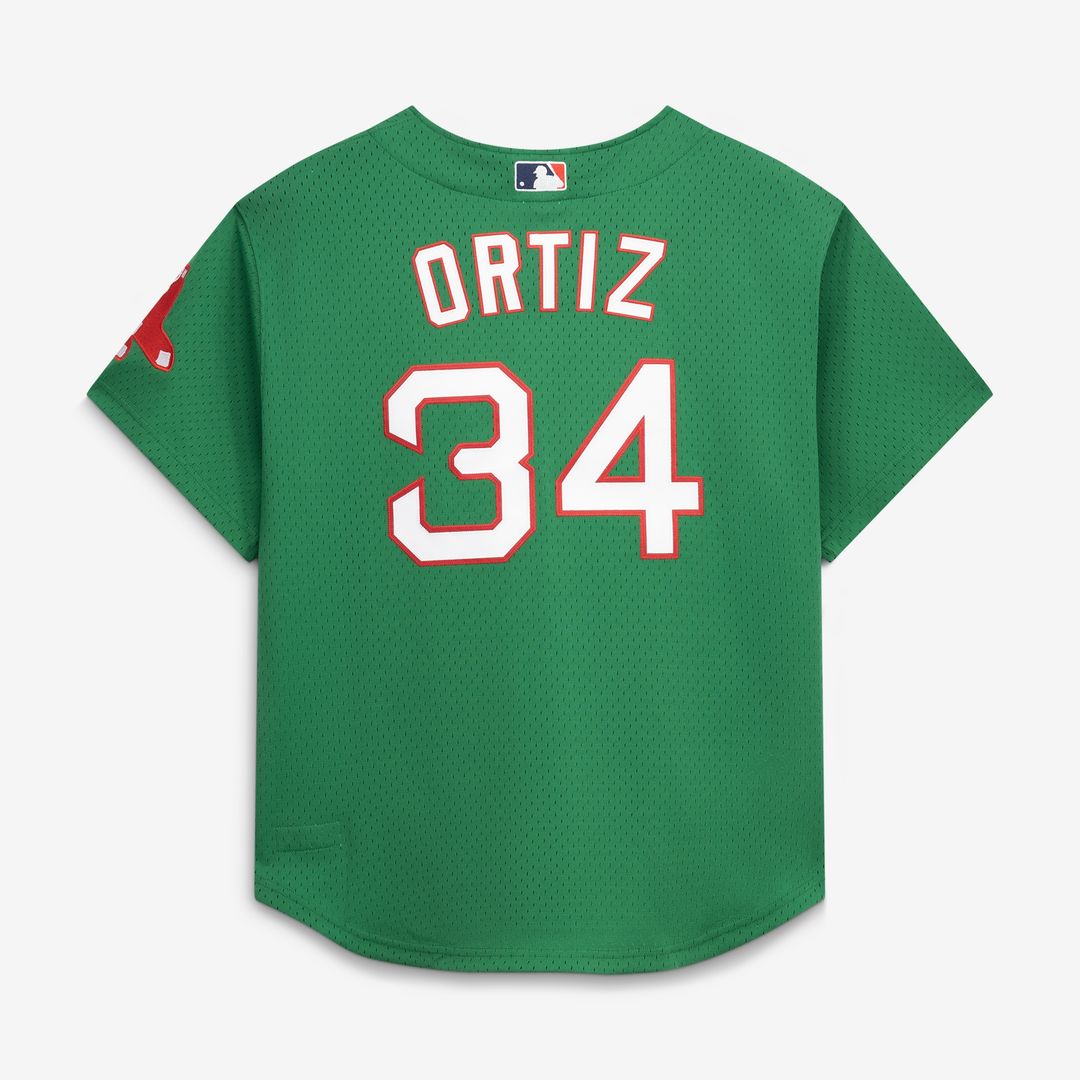 David Ortiz Boston Red Sox Mitchell & Ness Cooperstown Collection Mesh Batting Practice Button-Up Jersey - Red