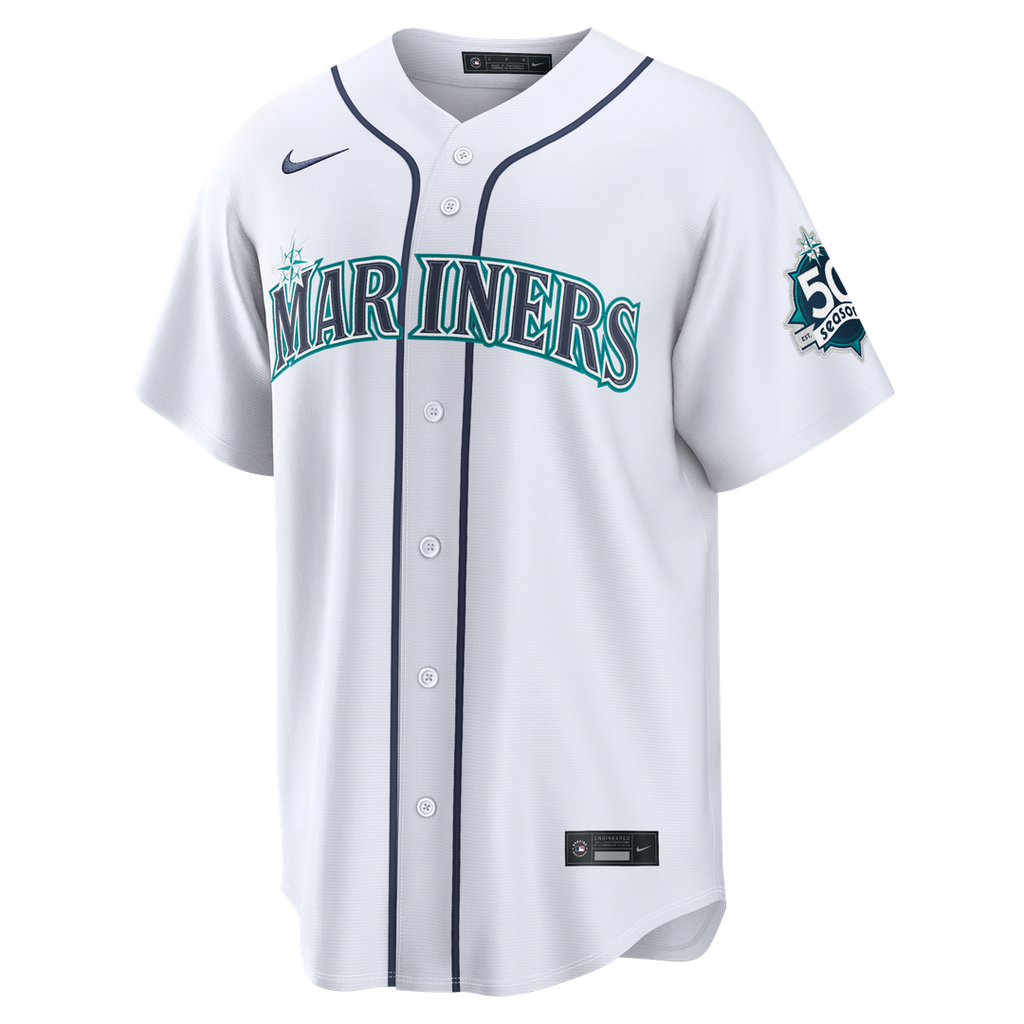 Cal Raleigh Seattle Mariners Nike  Road Stadium 50th Season Patch Jersey - Navy