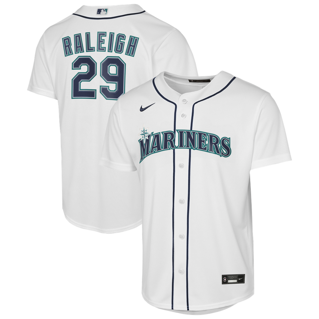 Cal Raleigh Seattle Mariners Nike Youth Home Baseline Jersey - White