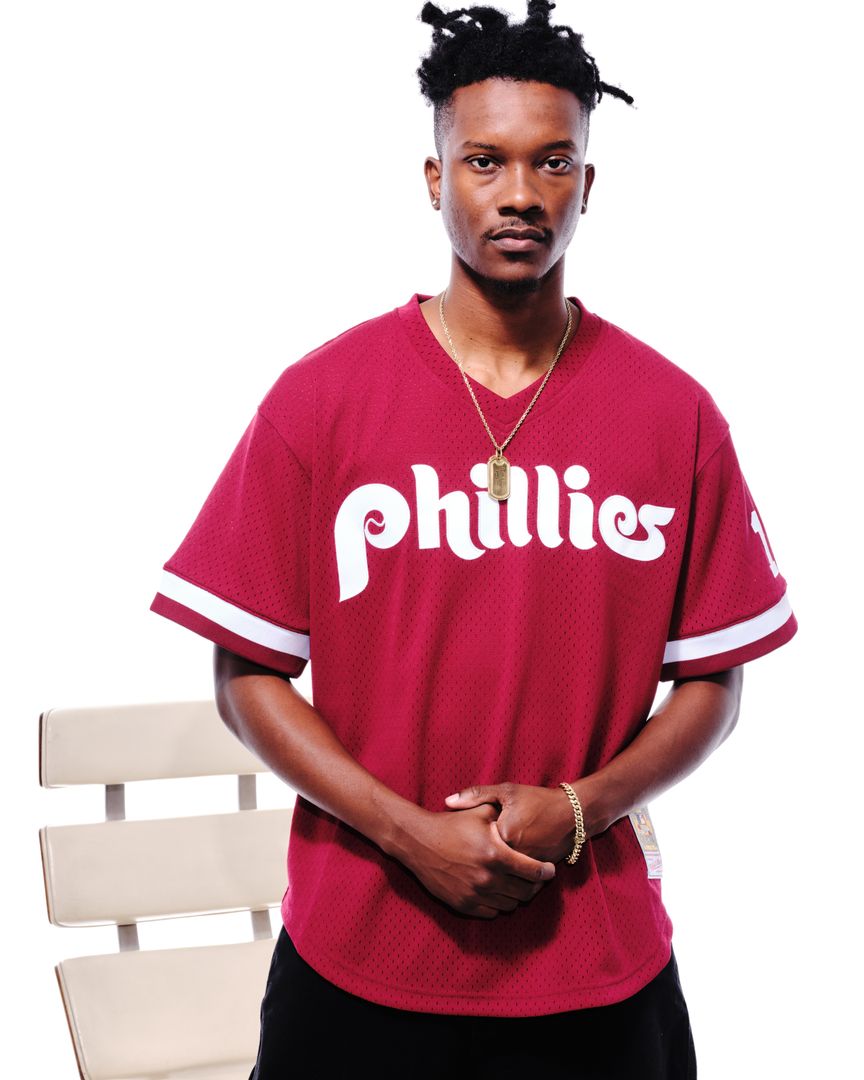 John Kruk Philadelphia Phillies Mitchell & Ness Big & Tall Cooperstown Collection Mesh Batting Practice Jersey - Burgundy