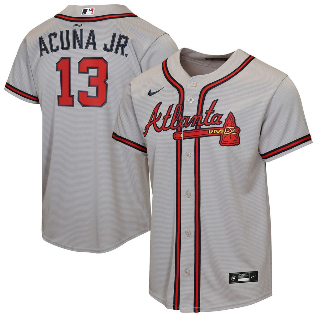 Ronald Acuña Jr. Atlanta Braves Nike Youth Road Replica Jersey - Gray