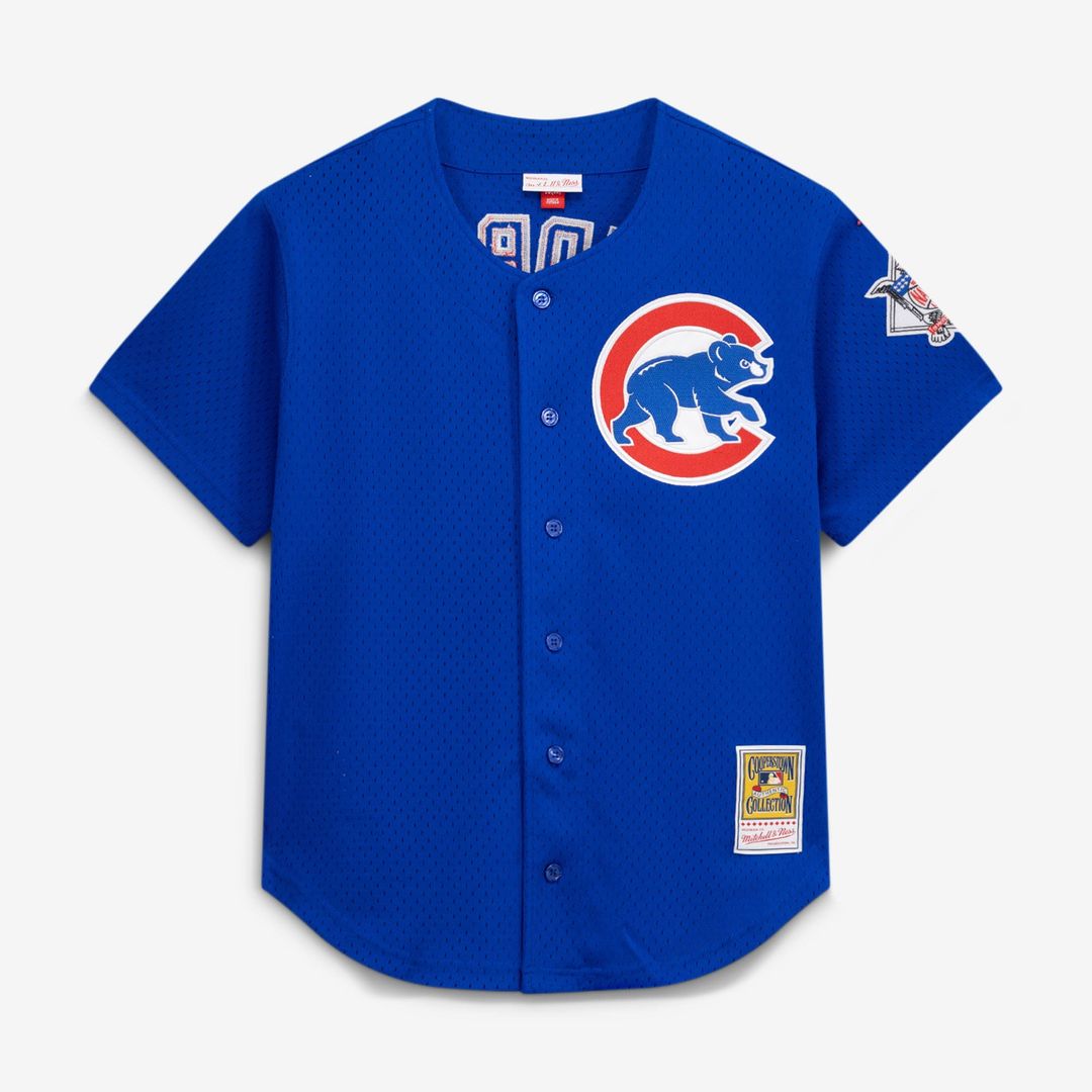Ryne Sandberg Chicago Cubs Mitchell & Ness Cooperstown Collection 1997 Mesh Batting Practice Button-Up Jersey - Royal