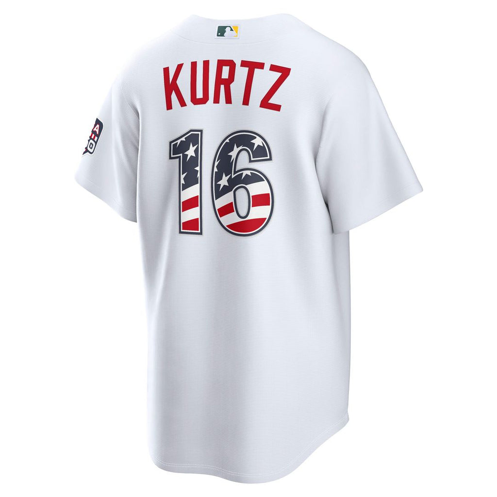 Nick Kurtz Athletics Nike USA 250 Fourth of July Home Stadium Jersey - White