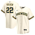 Christian Yelich Milwaukee Brewers Nike Home Replica Player Jersey - Cream