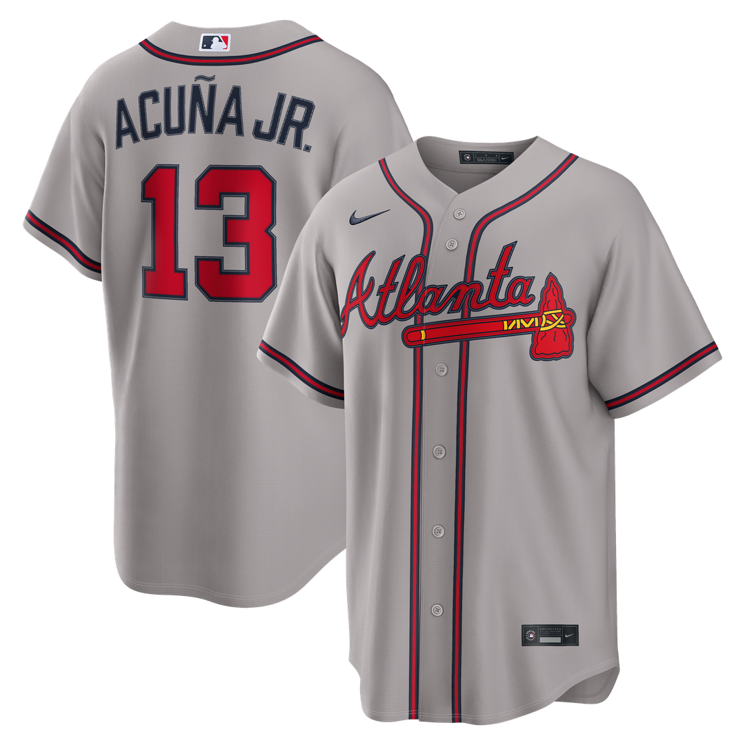 Ronald Acuña Jr. Atlanta Braves Nike Road Replica Jersey - Gray