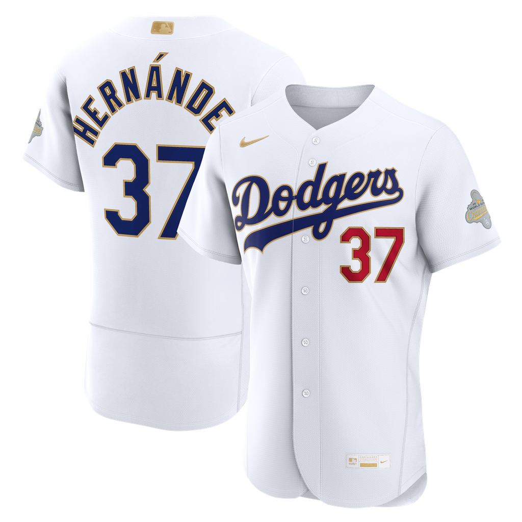 Teoscar Hernández Los Angeles Dodgers Nike 2026 Gold Collection Authentic Jersey - White