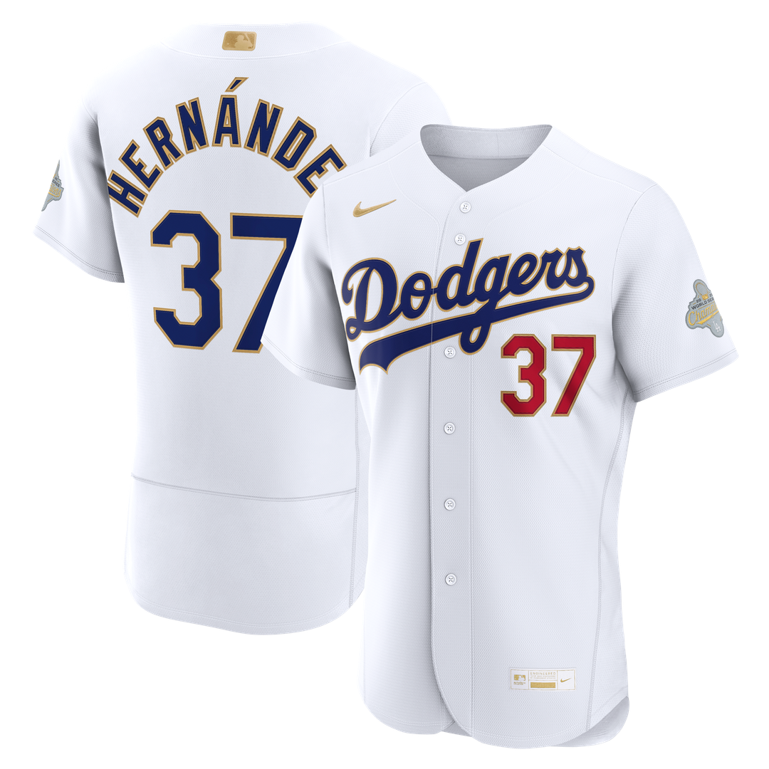 Teoscar Hernández Los Angeles Dodgers Nike 2026 Gold Collection Authentic Jersey - White