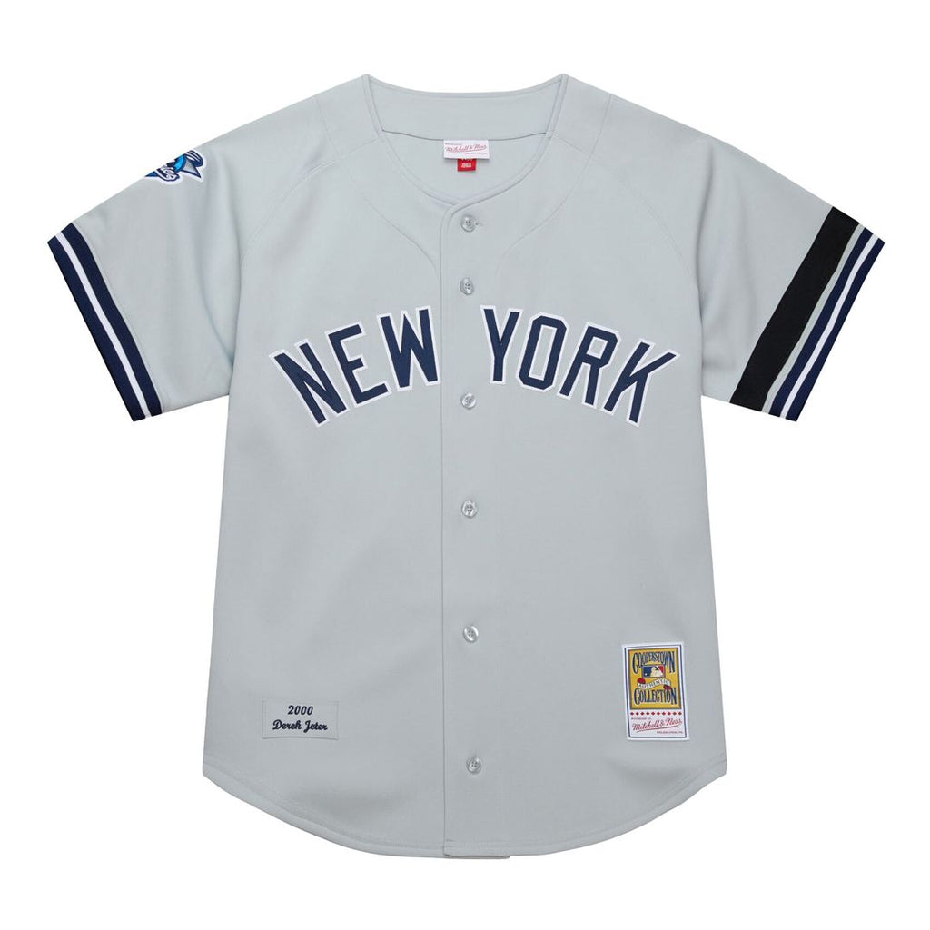 Derek Jeter New York Yankees Mitchell & Ness Cooperstown Collection 2000 World Series Authentic Jersey - Gray