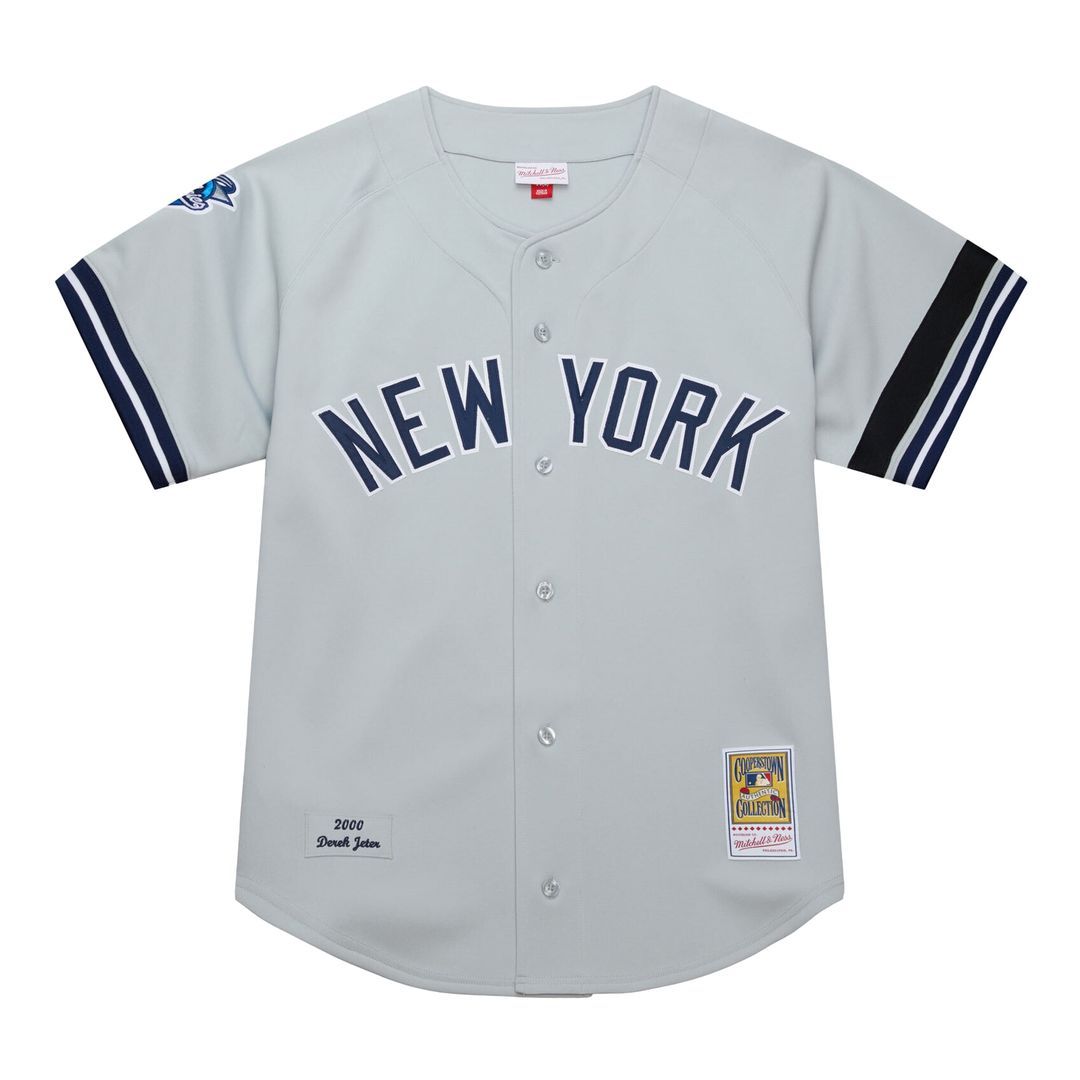 Derek Jeter New York Yankees Mitchell & Ness Cooperstown Collection 2000 World Series Authentic Jersey - Gray