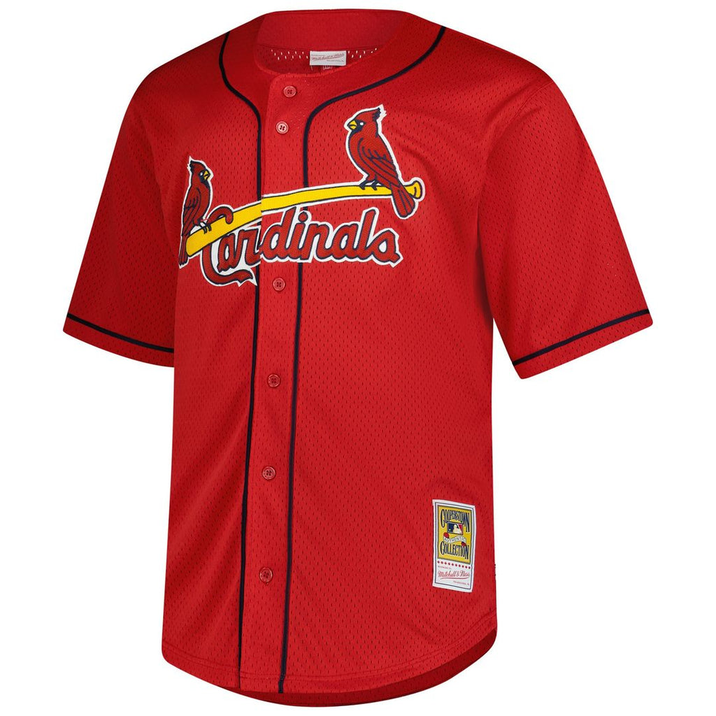 Mark McGwire St. Louis Cardinals Mitchell & Ness Big & Tall Cooperstown Mesh Batting Practice Jersey - Red