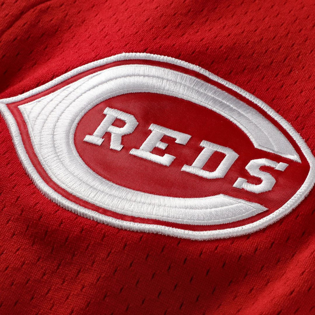 Deion Sanders Cincinnati Reds Mitchell & Ness Cooperstown Mesh Batting Practice Button-Up Jersey - Red