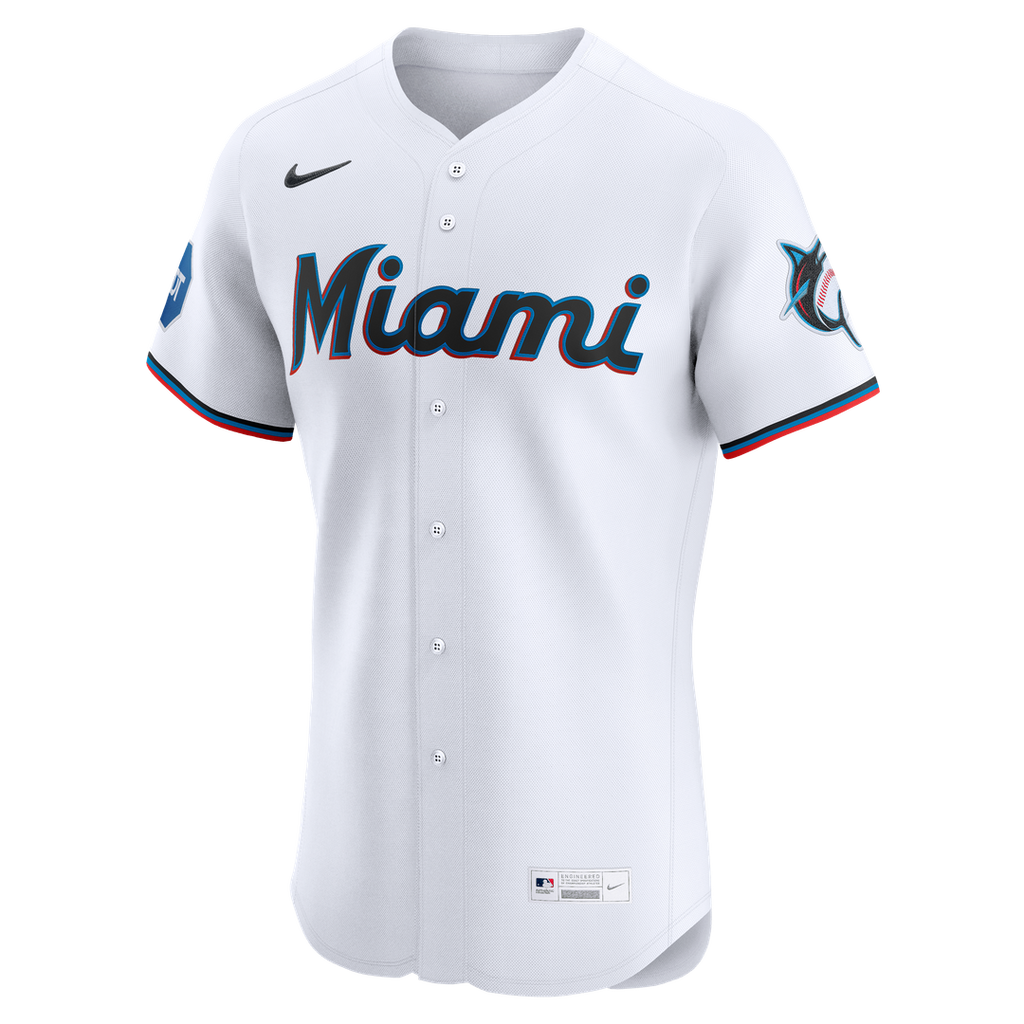 Miami Marlins Nike Home Elite Jersey - White
