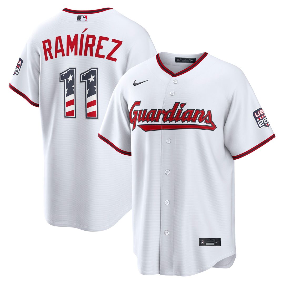 José Ramírez Cleveland Guardians Nike USA 250 Fourth of July Home Stadium Jersey - White