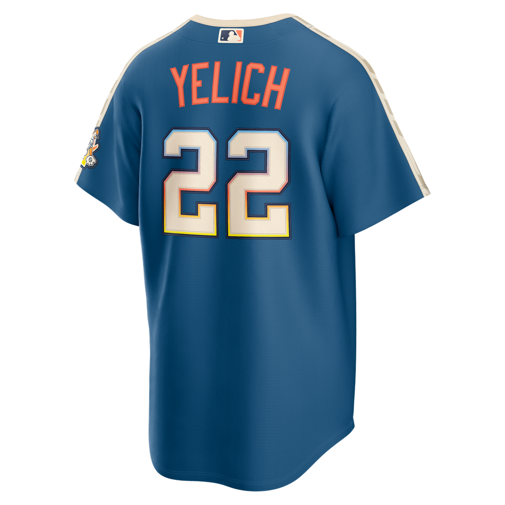 Christian Yelich Milwaukee Brewers Nike 2026 City Connect Stadium Jersey - Mineral Blue