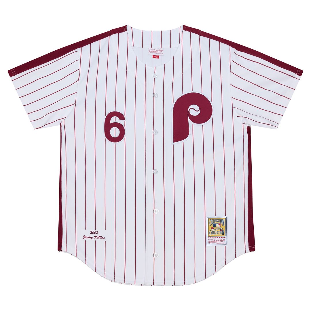 Jimmy Rollins Philadelphia Phillies Mitchell & Ness 2003 Cooperstown Collection Authentic Jersey - White