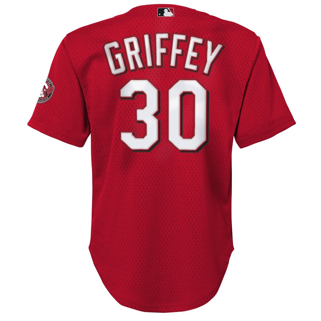 Ken Griffey Jr. Cincinnati Reds Mitchell & Ness Youth Cooperstown Collection Mesh Batting Practice Jersey - Red