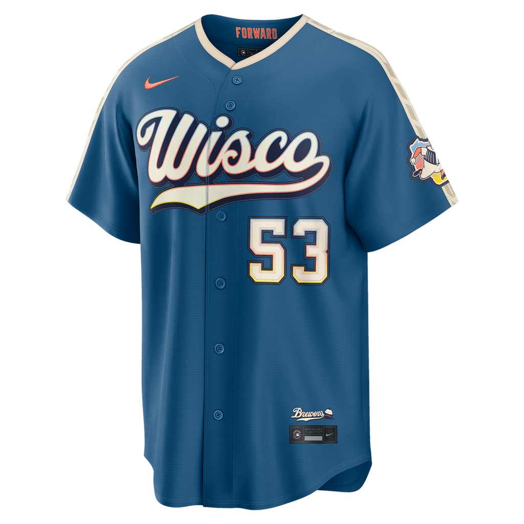Brandon Woodruff Milwaukee Brewers Nike 2026 City Connect Stadium Jersey - Mineral Blue