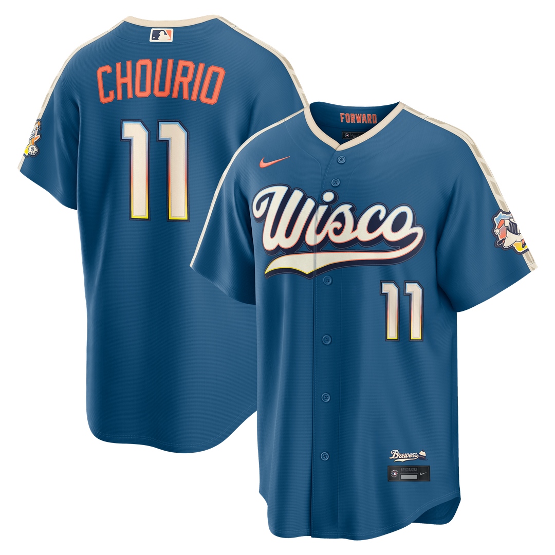 Jackson Chourio Milwaukee Brewers Nike 2026 City Connect Stadium Jersey - Mineral Blue