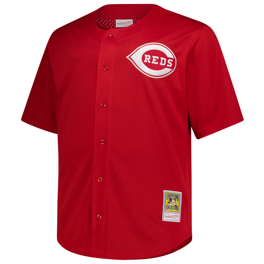 Deion Sanders Cincinnati Reds Mitchell & Ness Big & Tall Cooperstown Mesh Batting Practice Jersey - Red