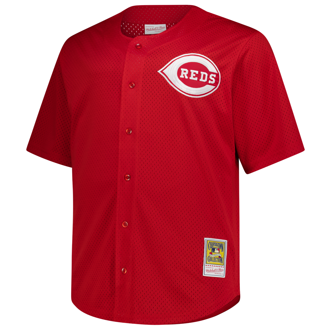 Deion Sanders Cincinnati Reds Mitchell & Ness Big & Tall Cooperstown Mesh Batting Practice Jersey - Red