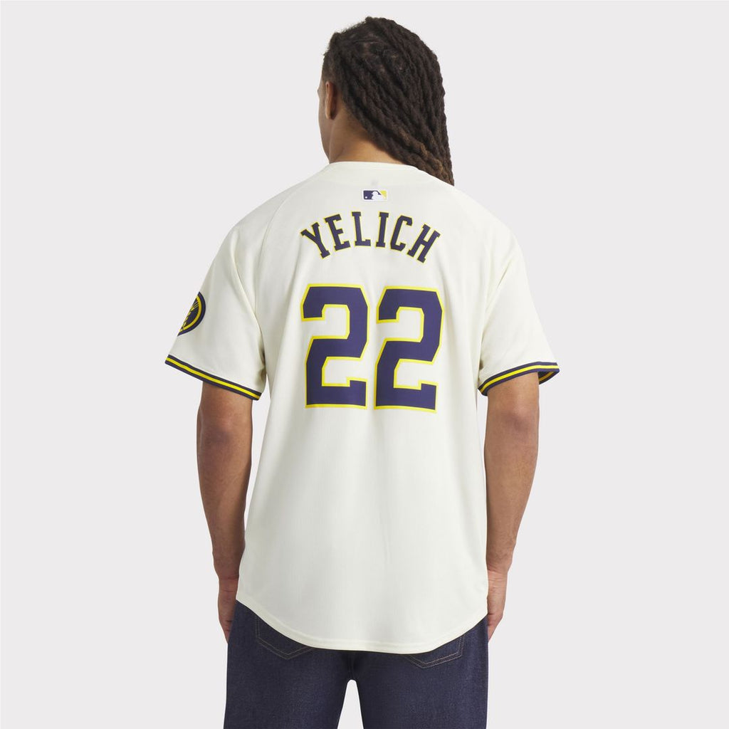 Christian Yelich Milwaukee Brewers Nike Home Limited Player Jersey - Cream