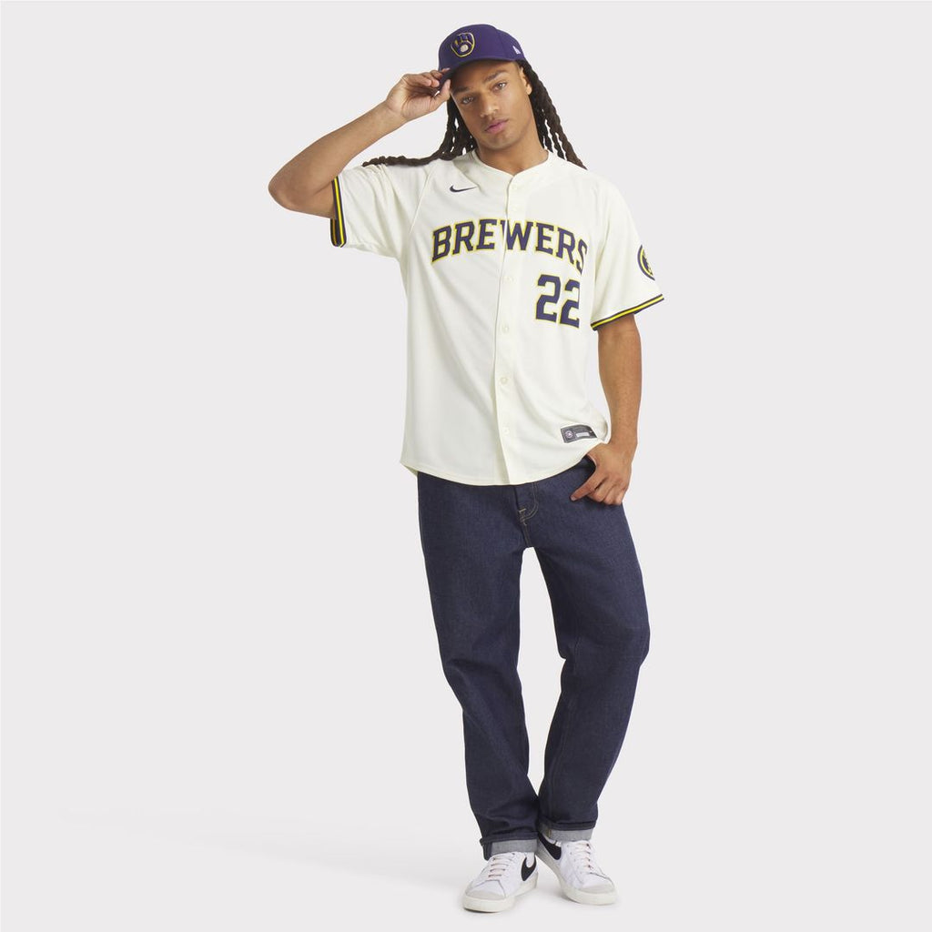 Christian Yelich Milwaukee Brewers Nike Home Limited Player Jersey - Cream