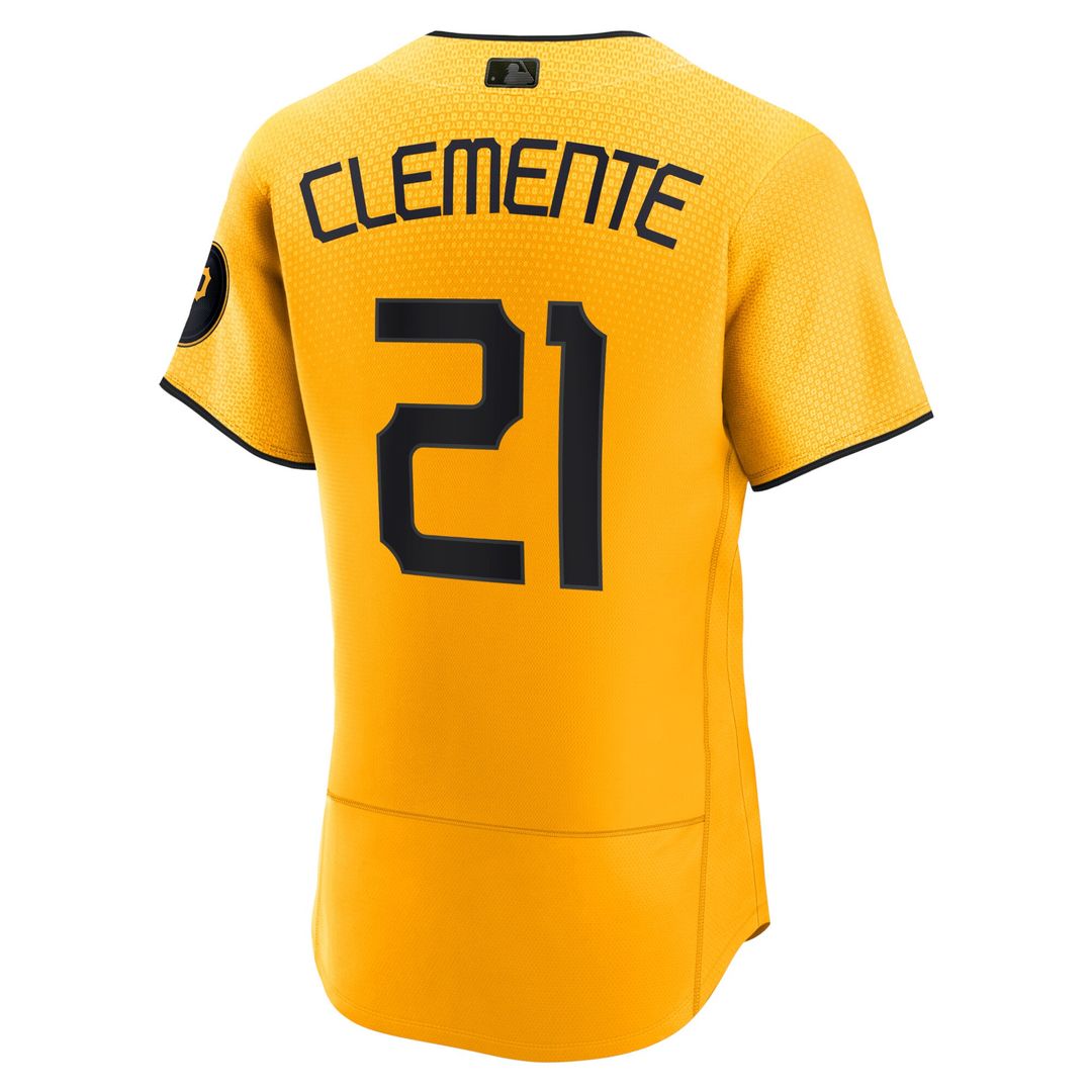 Roberto Clemente Pittsburgh Pirates Nike City Connect Authentic Player Jersey - Gold